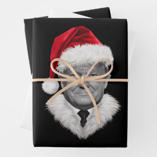 Donald Trump Weihnachten Lustiger Santa Hut Gesche Geschenkpapier Set