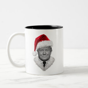 Donald Trump Weihnachten Lustiger Santa Hut Gesche Zweifarbige Tasse