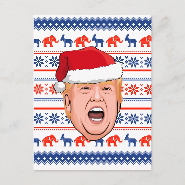 DONALD TRUMP Weihnachten Postkarte (Vorderseite)