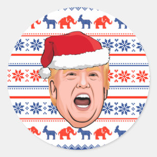 DONALD TRUMP Weihnachten Runder Aufkleber