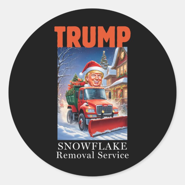 Donald Trump weihnachtliche Entfernung von Schneef Runder Aufkleber (Vorderseite)
