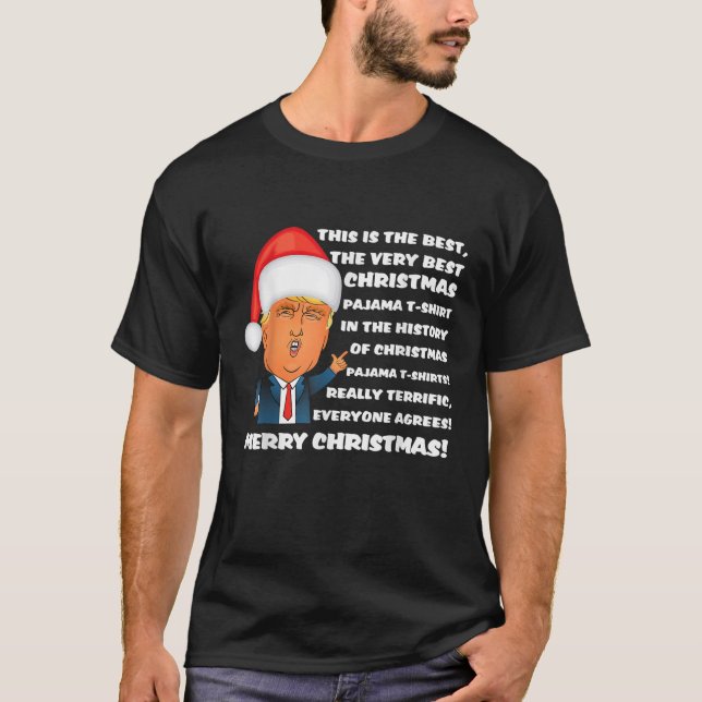 Donald Trump Weihnachtshemd Pajama Tee Shirt (Vorderseite)