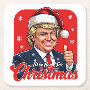 Donald Trump Weihnachtsmann Claus Art Rechteckiger Pappuntersetzer