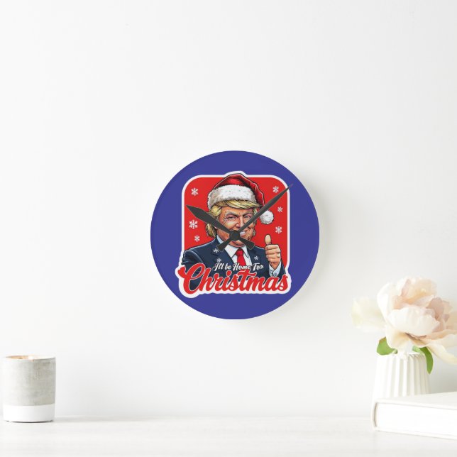Donald Trump Weihnachtsmann Claus Art Runde Wanduhr (Zuhause)