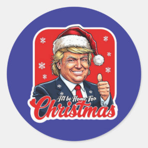 Donald Trump Weihnachtsmann Claus Art Runder Aufkleber