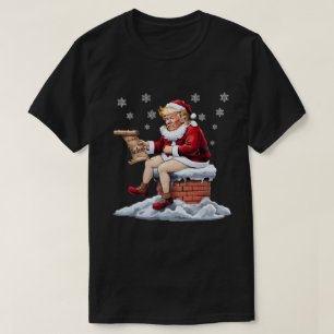 Donald Trump Weihnachtsmann macht auf dem Kamin vo T-Shirt