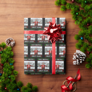 Donald Trump-Weihnachtsmannmütze macht Weihnachten Geschenkpapier