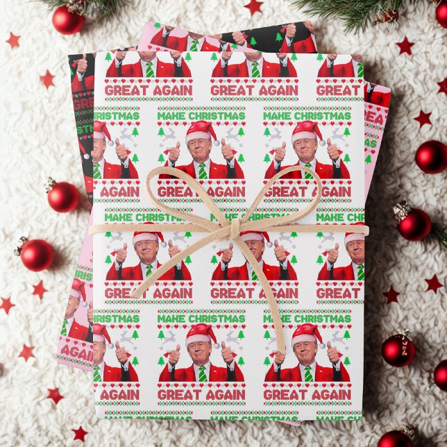Donald Trump-Weihnachtsmannmütze macht Weihnachten Geschenkpapier Set (Von Creator hochgeladen)