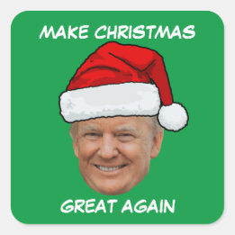 Donald Trump-Weihnachtsmannmütze macht Weihnachten Quadratischer Aufkleber