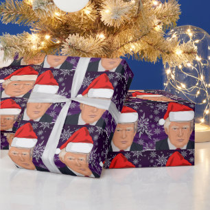 DONALD TRUMP WEIHNACHTSMANNMÜTZE Wrapping Paper Geschenkpapier