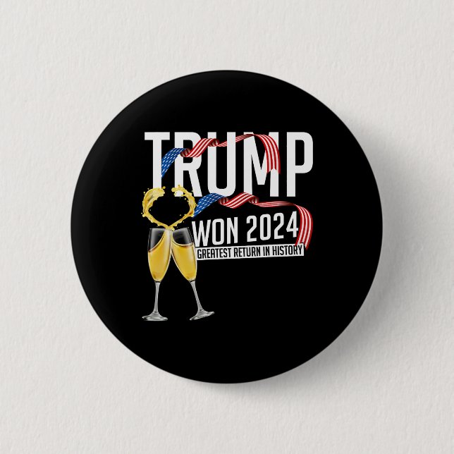 Donald Trump Won 2024 Election Inauguration Men Wo Button (Vorderseite)