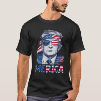 Donald Trump Won Elections 2024 Merica USA Flag Su T-Shirt