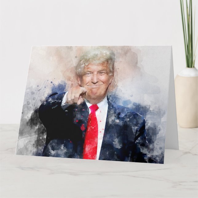Donald Trump zeigt Aquarellbilder Dankeskarte (Vorderseite)
