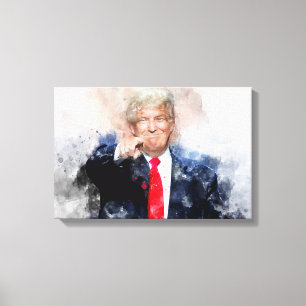Donald Trump zeigt Aquarellbilder Leinwanddruck