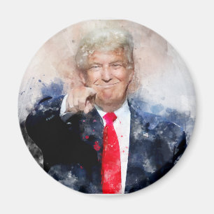 Donald Trump zeigt Aquarellbilder Magnet