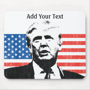 Donald- Trumpamerikanische Flagge addText Mousepad