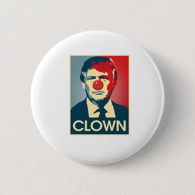 Donald- Trumpclown -- Anti-Trumpf 2016 - Button (Vorderseite)