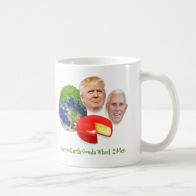 Donald- Trumperbsen auf Männern des Erdgouda-Rad-2 Kaffeetasse (Rechts)