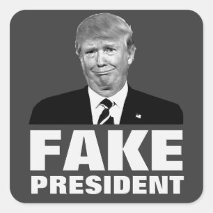 Donald- TrumpFake-PRÄSIDENT Quadratischer Aufkleber