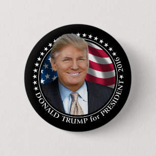 Donald- TrumpFoto - Präsident 2016 Button
