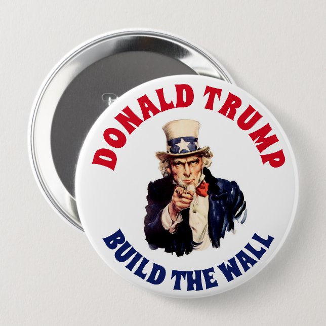 DONALD- TRUMPgestalt DIE WAND Button (Vorne & Hinten)