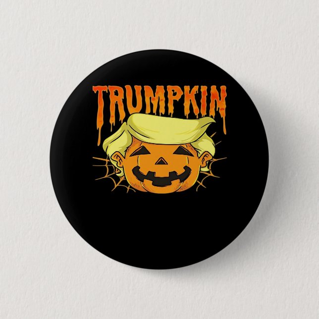 Donald Trumpkin Funny Präsident Party Halloween Cl Button (Vorderseite)