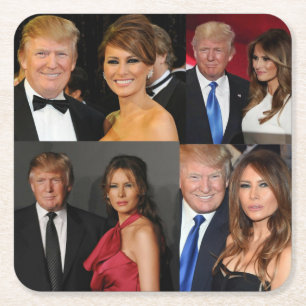DONALD UND MELANIA TRUMP RECHTECKIGER PAPPUNTERSETZER