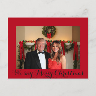Donald und Melania: Wir sagen Frohe Weihnachten! Postkarte