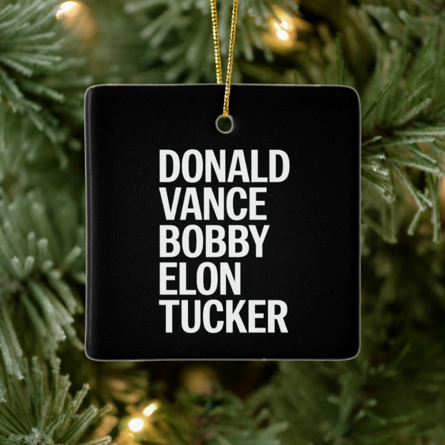 Donald Vance Bobby Elon & Tucker Keramikornament (Baum)