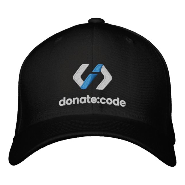 donate:Code bestickte Logo-Baseball-Cap Baseballkappe (Vorderseite)