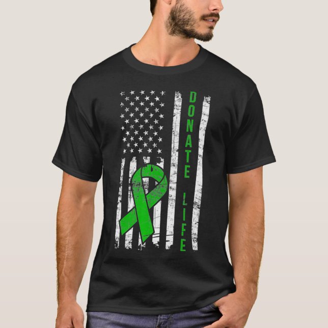 Donate Life USA Flaggenorgan Lung Kidney Spender T-Shirt (Vorderseite)