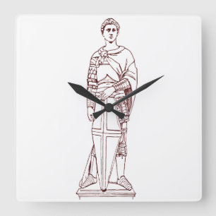 Donatellos Sankt Georg - Renaissance-Skulptur Quadratische Wanduhr