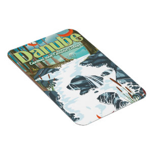 Donau Europäischer Fluss Reiseplakat Magnet
