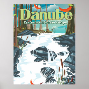 Donau Europäischer Fluss Reiseplakat Poster