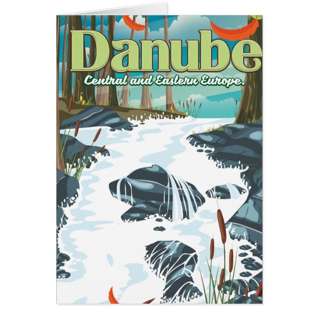 Donau-europäisches Flussreiseplakat (Vorne)