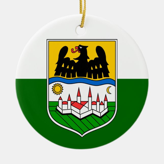 Donauschwaben-Flag Keramik Ornament (Vorne)