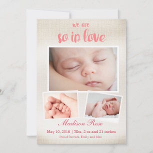 Donc en amour Bébé fille Faire-part de naissance