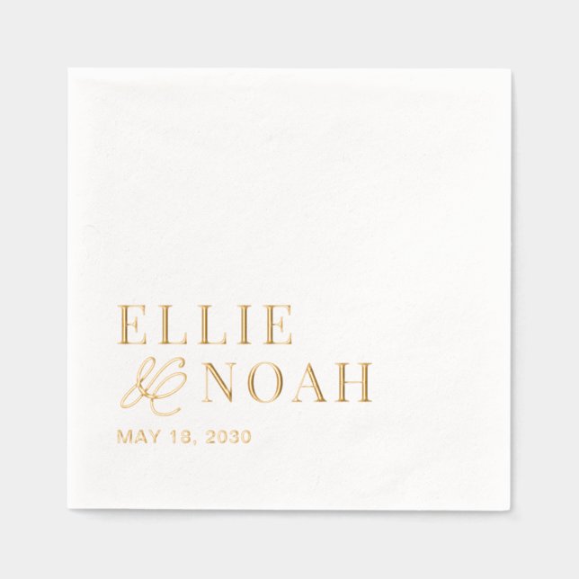 Donc In Love Fiançailles Mariage Foil Napkins (Recto)