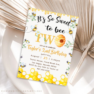 Donc Sweet To Bee Deux Invitation Anniversaire