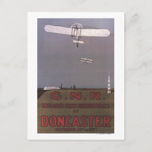 Doncaster, England - Erste Flugrennen Postkarte
