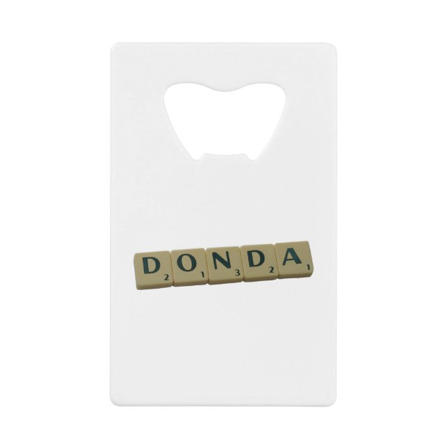 Donda Letter Tiles Geldbeutel Flaschenöffner (Vorderseite)