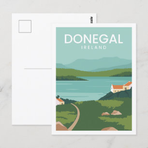 Donegal Irland berühmter Reiseort Illustration Postkarte
