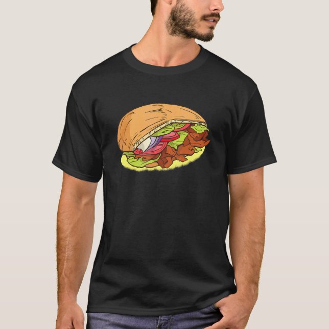 Doner Kebab mit Schafe Kebab Salad Cucumber Tomate T-Shirt (Vorderseite)