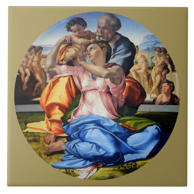 Doni Tondo, Doni Madona, Michelangelo Fliese (Vorderseite)