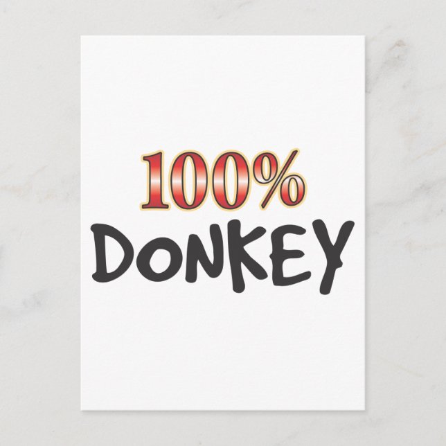Donkey 100 Prozent Postkarte (Vorderseite)