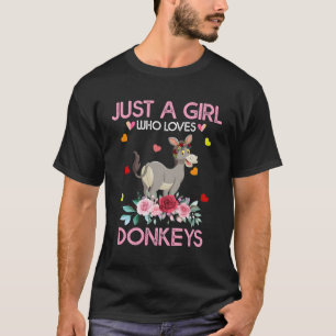 Donkey Animal Lover Geschenk nur ein Mädchen, die T-Shirt