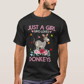 Donkey Animal Lover Geschenk nur ein Mädchen, die  T-Shirt