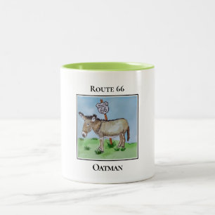 Donkey auf Route 66, Oatman Arizona Zweifarbige Tasse