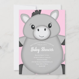 Donkey Baby Dusche Rosa Einladung