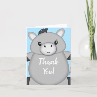 Donkey Baby Shower Blue Dankeskarte